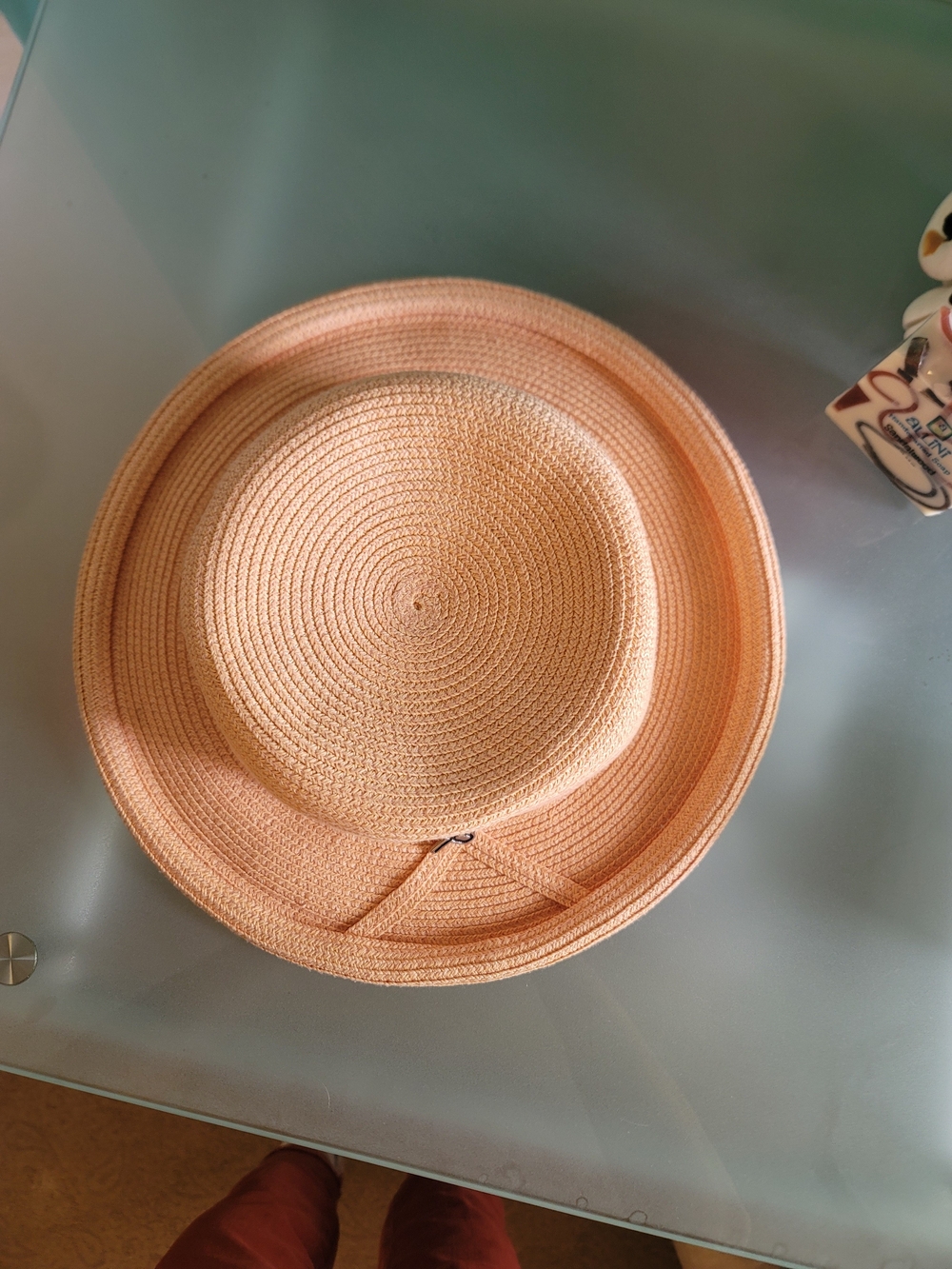 betmar Peach Straw Bucket Hat with Decorative Accent - Picture 3 of 3